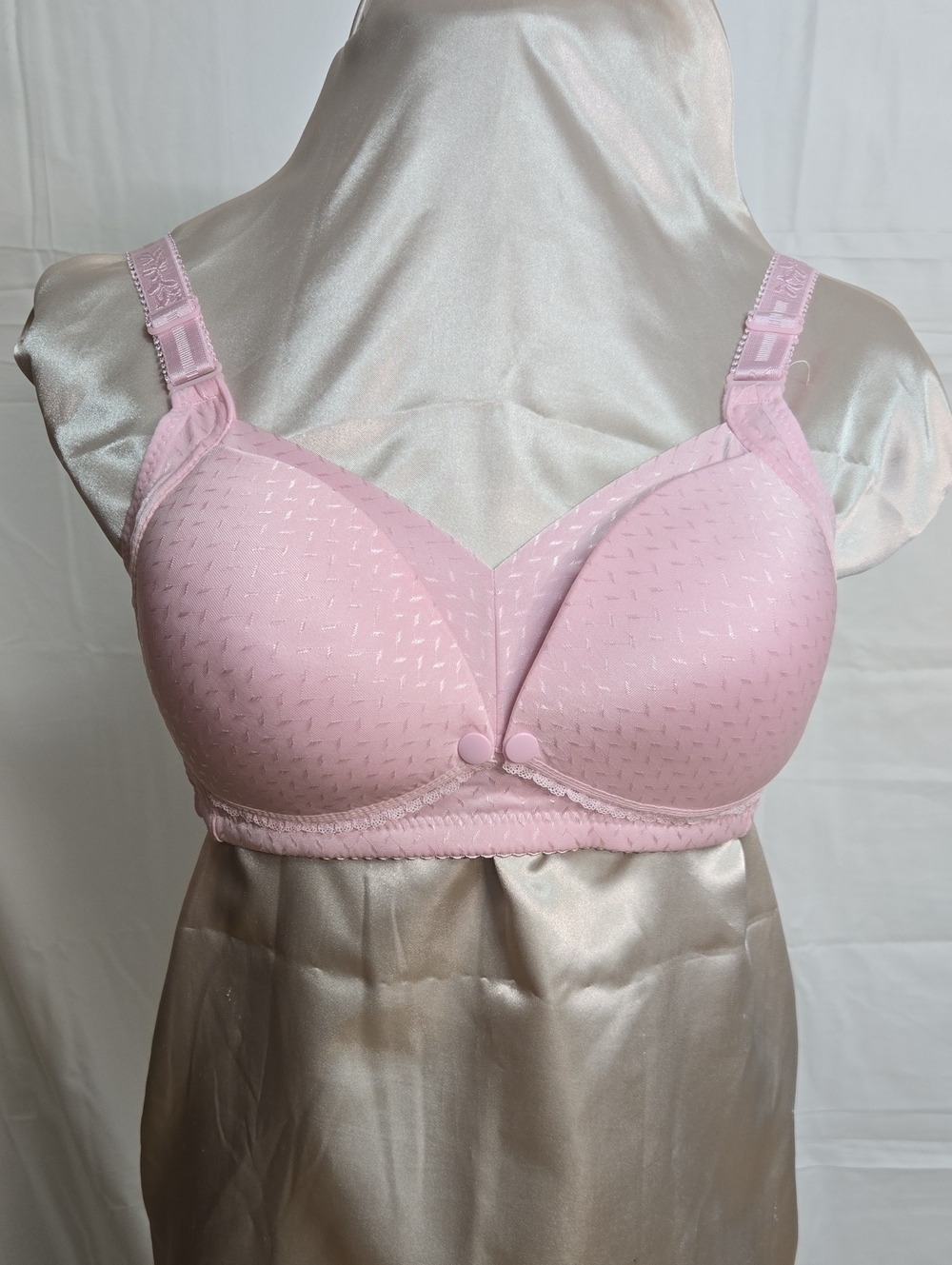 Molded Light Pink Seamless Support Nursing Bra with Adjustable Straps